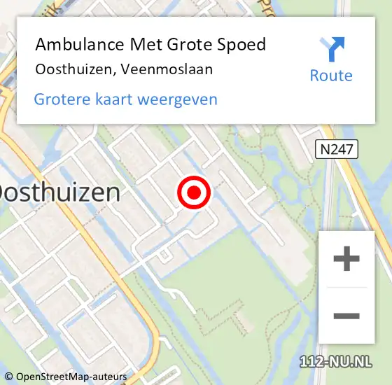 Locatie op kaart van de 112 melding: Ambulance Met Grote Spoed Naar Oosthuizen, Veenmoslaan op 28 april 2018 07:50