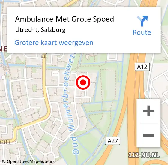 Locatie op kaart van de 112 melding: Ambulance Met Grote Spoed Naar Utrecht, Salzburg op 28 april 2018 09:39