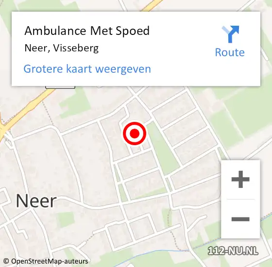 Locatie op kaart van de 112 melding: Ambulance Met Spoed Naar Neer, Visseberg op 28 april 2018 09:59