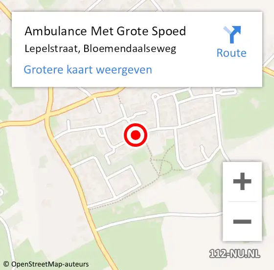 Locatie op kaart van de 112 melding: Ambulance Met Grote Spoed Naar Lepelstraat, Bloemendaalseweg op 28 april 2018 10:42