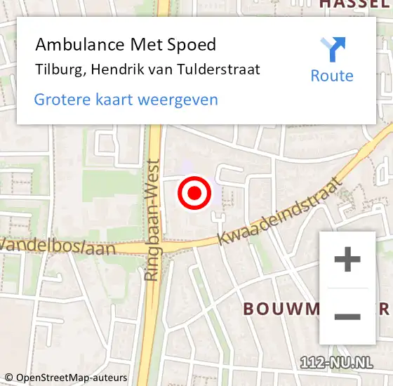 Locatie op kaart van de 112 melding: Ambulance Met Spoed Naar Tilburg, Hendrik van Tulderstraat op 28 april 2018 11:13