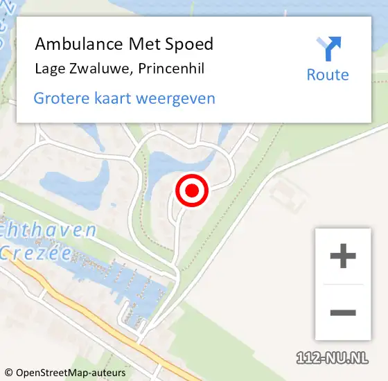 Locatie op kaart van de 112 melding: Ambulance Met Spoed Naar Lage Zwaluwe, Princenhil op 28 april 2018 11:16