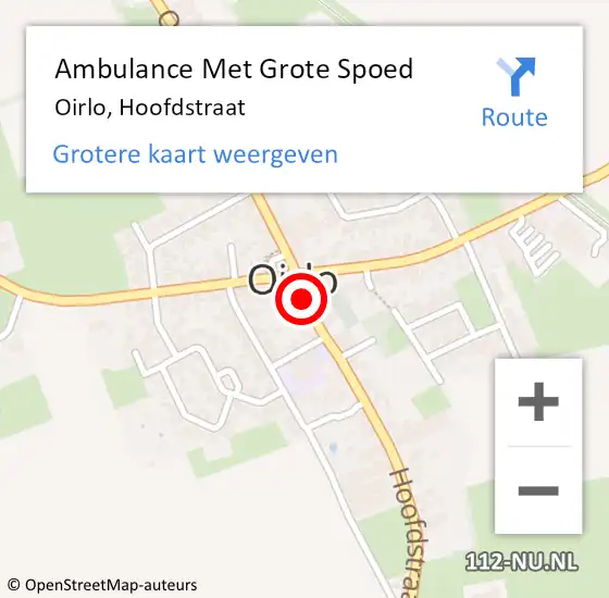 Locatie op kaart van de 112 melding: Ambulance Met Grote Spoed Naar Oirlo, Hoofdstraat op 28 april 2018 12:07