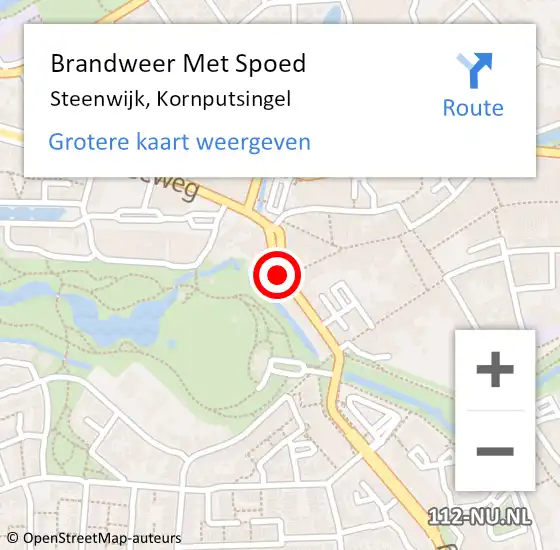 Locatie op kaart van de 112 melding: Brandweer Met Spoed Naar Steenwijk, Kornputsingel op 28 april 2018 12:42