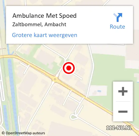 Locatie op kaart van de 112 melding: Ambulance Met Spoed Naar Zaltbommel, Ambacht op 28 april 2018 13:02