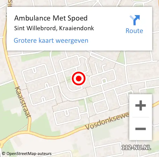 Locatie op kaart van de 112 melding: Ambulance Met Spoed Naar Sint Willebrord, Kraaiendonk op 28 april 2018 13:03