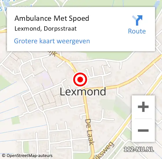 Locatie op kaart van de 112 melding: Ambulance Met Spoed Naar Lexmond, Dorpsstraat op 28 april 2018 13:59