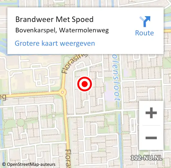 Locatie op kaart van de 112 melding: Brandweer Met Spoed Naar Bovenkarspel, Watermolenweg op 23 februari 2014 16:50