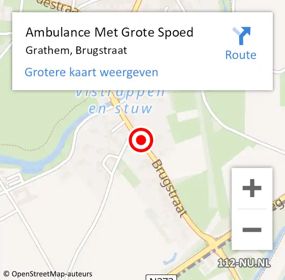 Locatie op kaart van de 112 melding: Ambulance Met Grote Spoed Naar Grathem, Brugstraat op 28 april 2018 15:05