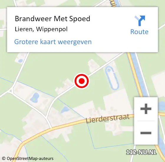 Locatie op kaart van de 112 melding: Brandweer Met Spoed Naar Lieren, Wippenpol op 28 april 2018 15:21