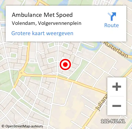 Locatie op kaart van de 112 melding: Ambulance Met Spoed Naar Volendam, Volgervennenplein op 28 april 2018 15:22