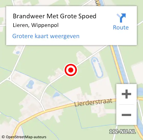 Locatie op kaart van de 112 melding: Brandweer Met Grote Spoed Naar Lieren, Wippenpol op 28 april 2018 15:29