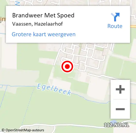 Locatie op kaart van de 112 melding: Brandweer Met Spoed Naar Vaassen, Hazelaarhof op 23 februari 2014 17:03