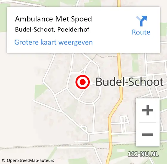 Locatie op kaart van de 112 melding: Ambulance Met Spoed Naar Budel-Schoot, Poelderhof op 28 april 2018 18:22