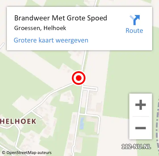 Locatie op kaart van de 112 melding: Brandweer Met Grote Spoed Naar Groessen, Helhoek op 28 april 2018 19:16