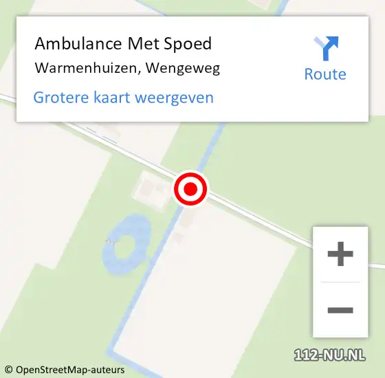 Locatie op kaart van de 112 melding: Ambulance Met Spoed Naar Warmenhuizen, Wengeweg op 28 april 2018 19:56