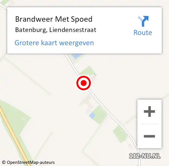 Locatie op kaart van de 112 melding: Brandweer Met Spoed Naar Batenburg, Liendensestraat op 28 april 2018 20:02