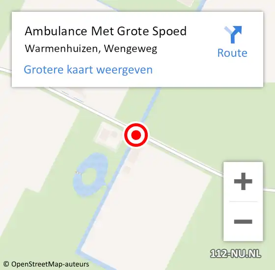 Locatie op kaart van de 112 melding: Ambulance Met Grote Spoed Naar Warmenhuizen, Wengeweg op 28 april 2018 20:04