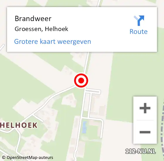 Locatie op kaart van de 112 melding: Brandweer Groessen, Helhoek op 28 april 2018 20:32