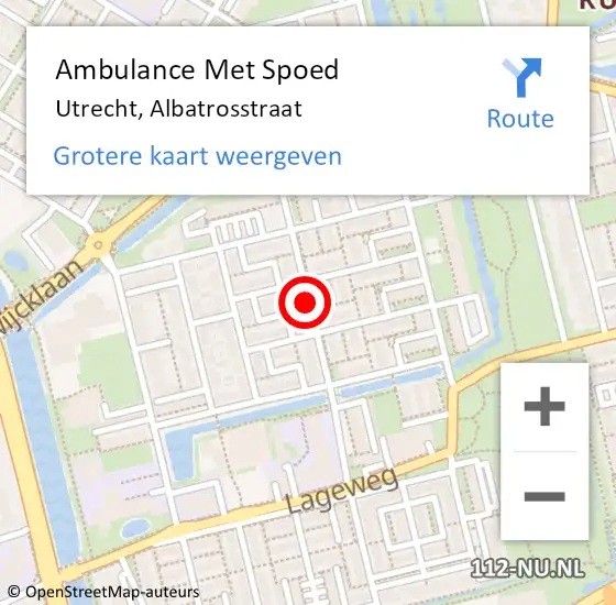 Locatie op kaart van de 112 melding: Ambulance Met Spoed Naar Utrecht, Albatrosstraat op 28 april 2018 20:42