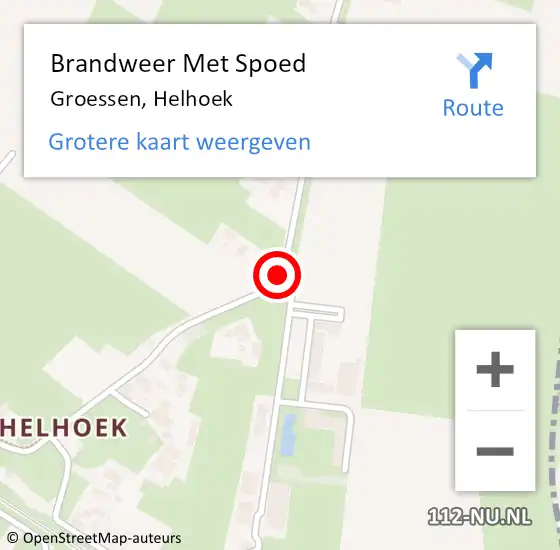 Locatie op kaart van de 112 melding: Brandweer Met Spoed Naar Groessen, Helhoek op 28 april 2018 21:07