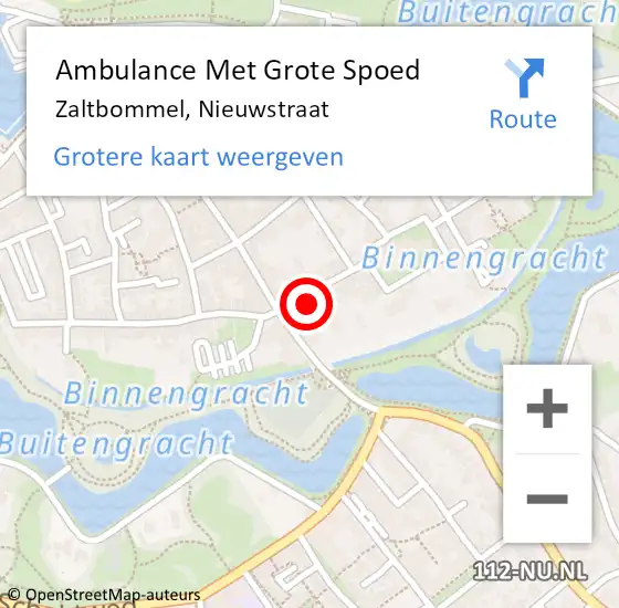 Locatie op kaart van de 112 melding: Ambulance Met Grote Spoed Naar Zaltbommel, Nieuwstraat op 28 april 2018 21:16