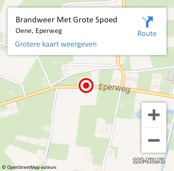 Locatie op kaart van de 112 melding: Brandweer Met Grote Spoed Naar Oene, Eperweg op 28 april 2018 21:28