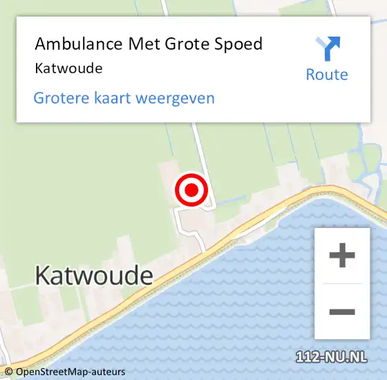 Locatie op kaart van de 112 melding: Ambulance Met Grote Spoed Naar Katwoude op 28 april 2018 21:56