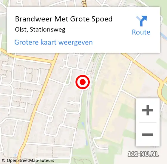 Locatie op kaart van de 112 melding: Brandweer Met Grote Spoed Naar Olst, Stationsweg op 28 april 2018 22:30