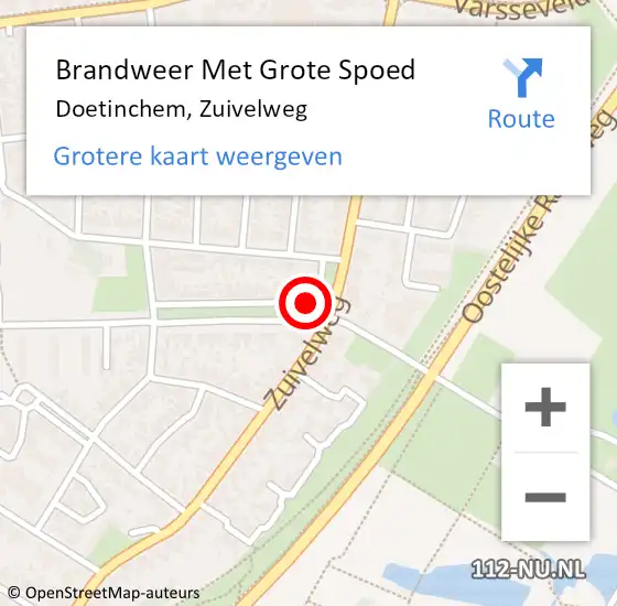 Locatie op kaart van de 112 melding: Brandweer Met Grote Spoed Naar Doetinchem, Zuivelweg op 28 april 2018 23:07