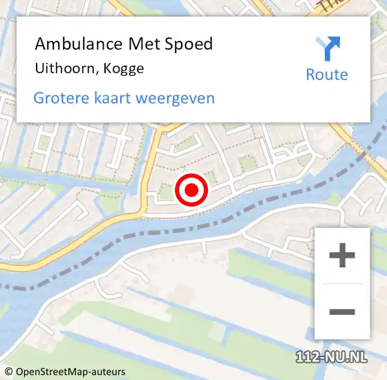 Locatie op kaart van de 112 melding: Ambulance Met Spoed Naar Uithoorn, Kogge op 29 april 2018 03:13