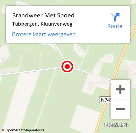 Locatie op kaart van de 112 melding: Brandweer Met Spoed Naar Tubbergen, Kluunvenweg op 29 april 2018 03:41