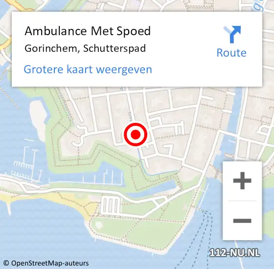 Locatie op kaart van de 112 melding: Ambulance Met Spoed Naar Gorinchem, Schutterspad op 29 april 2018 04:00