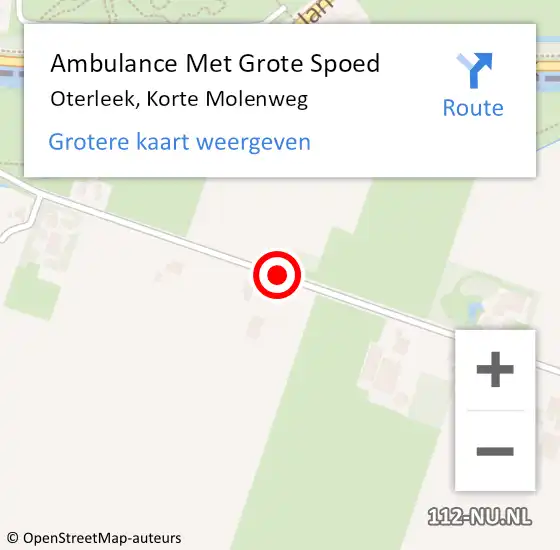 Locatie op kaart van de 112 melding: Ambulance Met Grote Spoed Naar Oterleek, Korte Molenweg op 29 april 2018 04:06