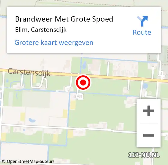 Locatie op kaart van de 112 melding: Brandweer Met Grote Spoed Naar Elim, Carstensdijk op 29 april 2018 04:33