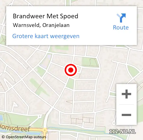 Locatie op kaart van de 112 melding: Brandweer Met Spoed Naar Warnsveld, Oranjelaan op 29 april 2018 08:11