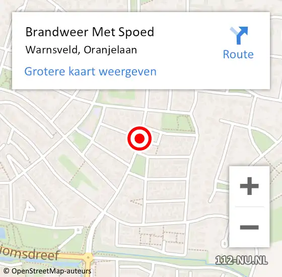 Locatie op kaart van de 112 melding: Brandweer Met Spoed Naar Warnsveld, Oranjelaan op 29 april 2018 08:59