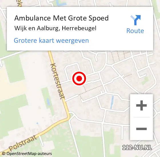 Locatie op kaart van de 112 melding: Ambulance Met Grote Spoed Naar Wijk en Aalburg, Herrebeugel op 29 april 2018 09:03