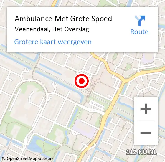 Locatie op kaart van de 112 melding: Ambulance Met Grote Spoed Naar Veenendaal, Het Overslag op 29 april 2018 09:49