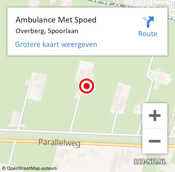 Locatie op kaart van de 112 melding: Ambulance Met Spoed Naar Overberg, Spoorlaan op 29 april 2018 10:03