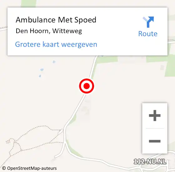 Locatie op kaart van de 112 melding: Ambulance Met Spoed Naar Den Hoorn, Witteweg op 29 april 2018 11:25