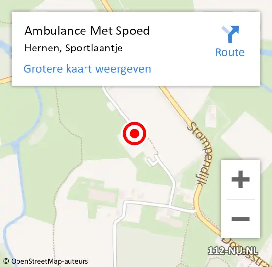 Locatie op kaart van de 112 melding: Ambulance Met Spoed Naar Hernen, Sportlaantje op 29 april 2018 11:30