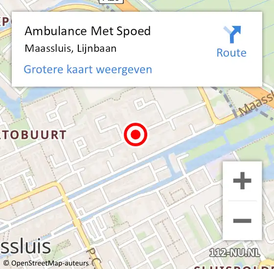 Locatie op kaart van de 112 melding: Ambulance Met Spoed Naar Maassluis, Lijnbaan op 29 april 2018 12:29
