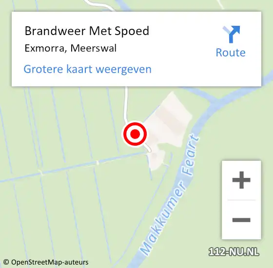 Locatie op kaart van de 112 melding: Brandweer Met Spoed Naar Exmorra, Meerswal op 29 april 2018 13:08