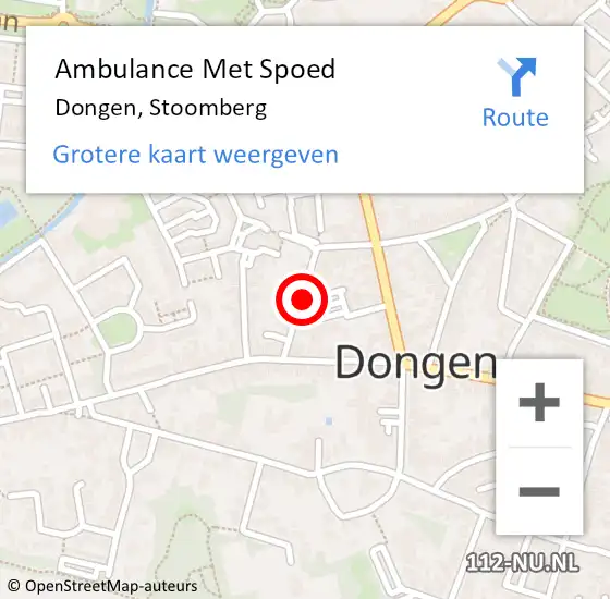 Locatie op kaart van de 112 melding: Ambulance Met Spoed Naar Dongen, Stoomberg op 29 april 2018 13:50