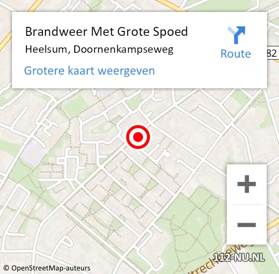 Locatie op kaart van de 112 melding: Brandweer Met Grote Spoed Naar Heelsum, Doornenkampseweg op 29 april 2018 14:43