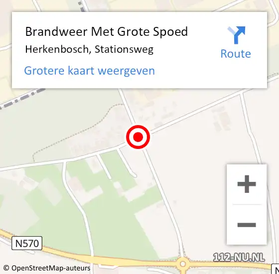 Locatie op kaart van de 112 melding: Brandweer Met Grote Spoed Naar Herkenbosch, Stationsweg op 29 april 2018 14:44