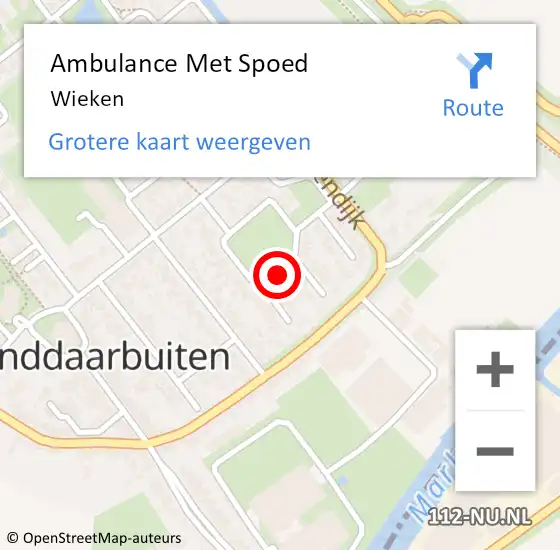 Locatie op kaart van de 112 melding: Ambulance Met Spoed Naar Wieken op 29 april 2018 14:53