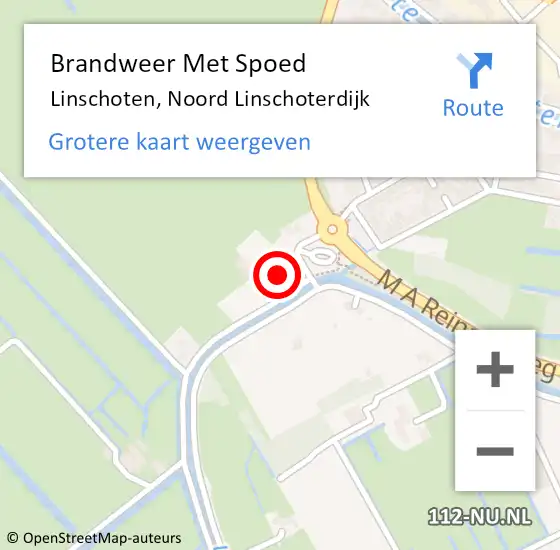 Locatie op kaart van de 112 melding: Brandweer Met Spoed Naar Linschoten, Noord Linschoterdijk op 23 september 2013 13:04