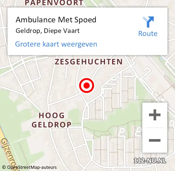 Locatie op kaart van de 112 melding: Ambulance Met Spoed Naar Geldrop, Diepe Vaart op 29 april 2018 16:36